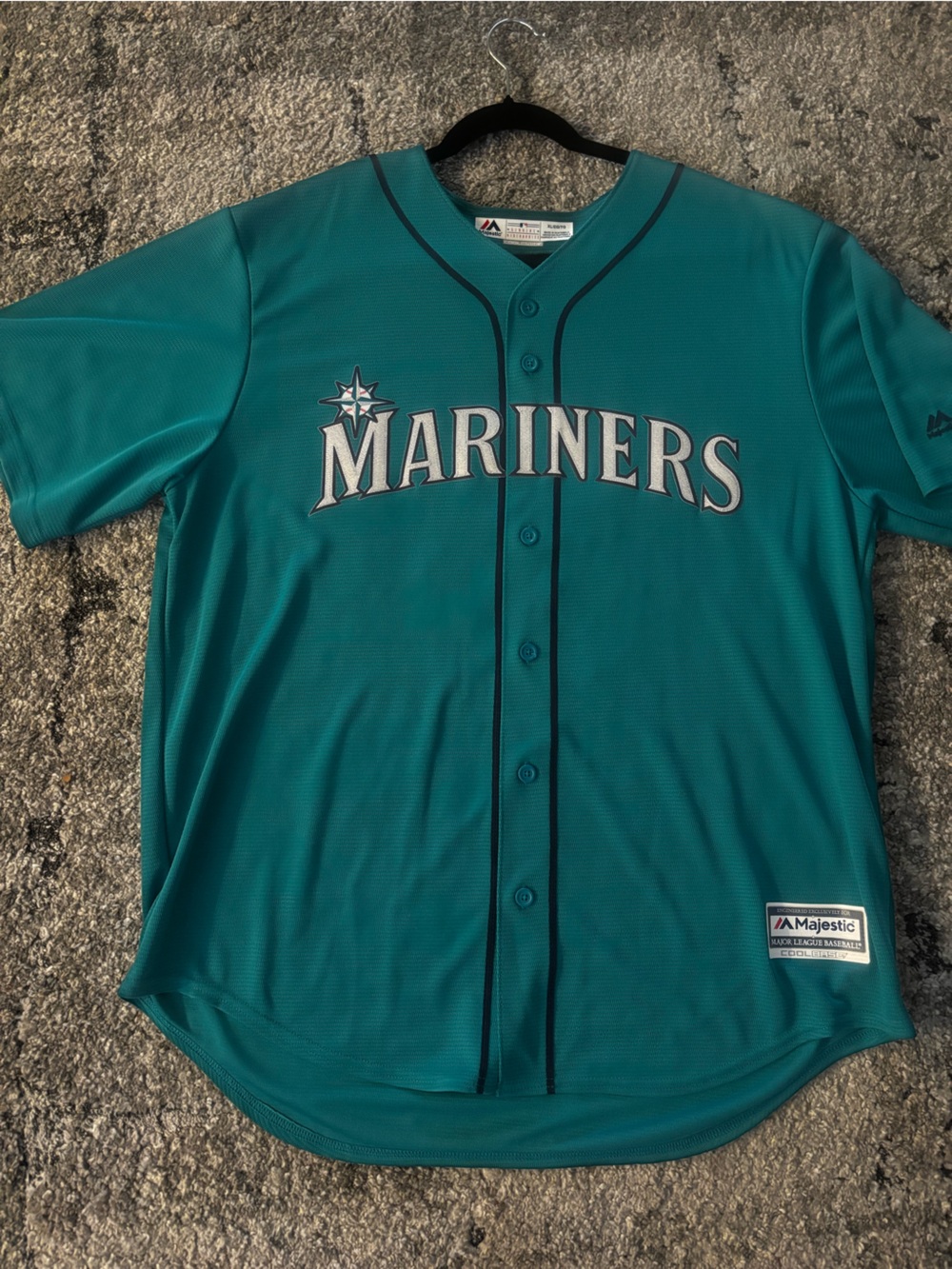 Majestic Mariners Cool Base Teal jersey, authentic MLB men’s XL